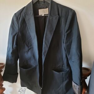 💖💖 Banana Republic Black Blazer Size 14 With Pockets and Rolled Sleeves